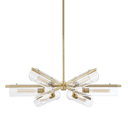 Ariel Six Light Chandelier in Aged Brass (428|H326806AGB)