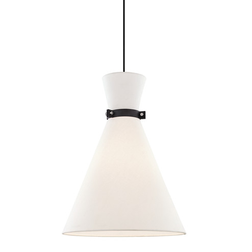 Julia One Light Pendant in Polished Nickel/Black (428|H294701LPNBK)