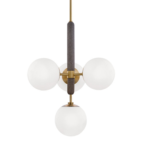 Brielle Four Light Chandelier in Aged Brass (428|H289804AGB)