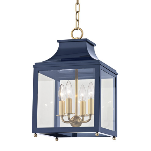 Leigh Four Light Lantern in Aged Brass/Navy (428|H259704SAGBNVY)