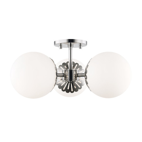 Paige Three Light Semi Flush Mount in Polished Nickel (428|H193603PN)