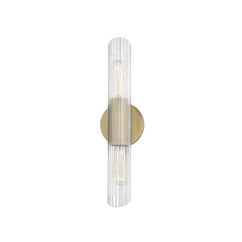 Cecily Two Light Wall Sconce in Aged Brass (428|H177102SAGB)