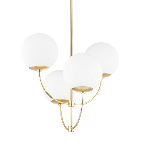 Carrie Four Light Chandelier in Aged Brass (428|H160804AGB)