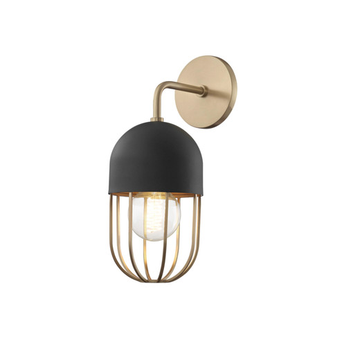 Haley One Light Wall Sconce in Aged Brass/Black (428|H145101AGBBK)