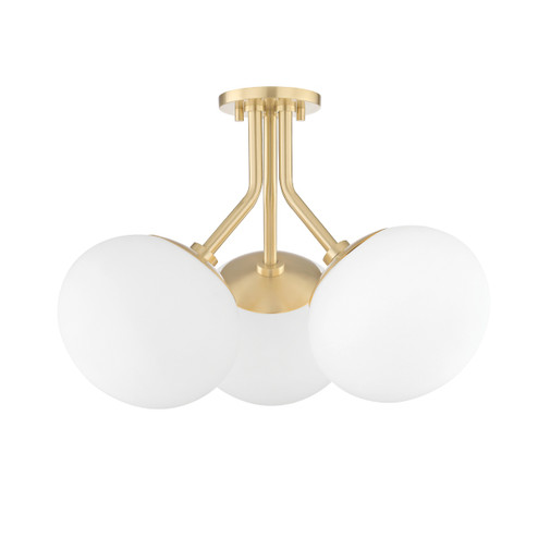 Estee Three Light Semi Flush Mount in Aged Brass (428|H134603AGB)