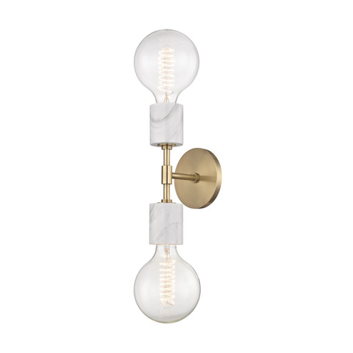 Asime Two Light Wall Sconce in Aged Brass (428|H120102AGB)