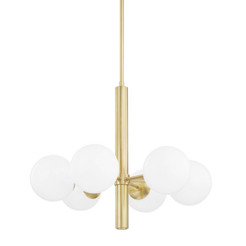 Stella Six Light Chandelier in Aged Brass (428|H105806AGB)