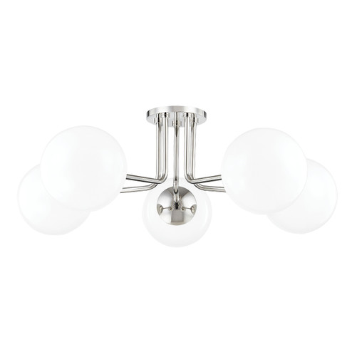 Stella Five Light Semi Flush Mount in Polished Nickel (428|H105605PN)