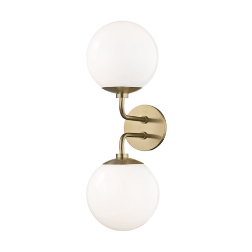 Stella Two Light Wall Sconce in Aged Brass (428|H105102AGB)