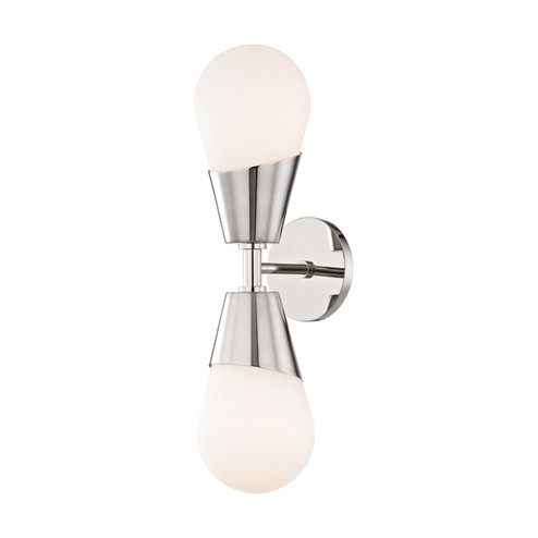Cora Two Light Wall Sconce in Polished Nickel (428|H101102PN)