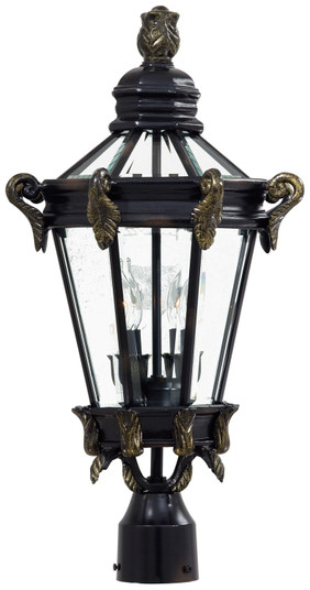 Stratford Hall Two Light Post Mount in Heritage W/ Gold Highlights (7|893595)