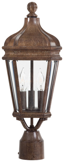 Harrison Three Light Post Mount in Vintage Rust (7|869561)