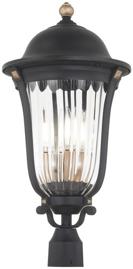 Peale Street Four Light Outdoor Post Mount in Sand Coal And Vermeil Gold (7|73239738)