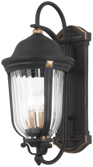 Peale Street Four Light Outdoor Wall Mount in Sand Coal And Vermeil Gold (7|73234738)