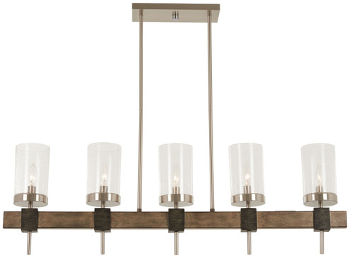 Bridlewood Five Light Island Pendant in Stone Grey w/Brushed Nickel (7|4635106)