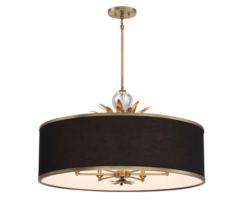 Caprio Six Light Pendant in Natural Brushed Brass (7|4586672)