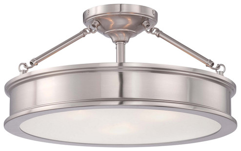 Harbour Point Three Light Semi Flush Mount in Brushed Nickel (7|417784)