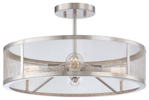 Downtown Edison Four Light Semi Flush Mount in Brushed Nickel (7|413484)