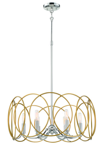 Chassell Six Light Pendant in Painted Honey Gold With Polish (7|4026679)