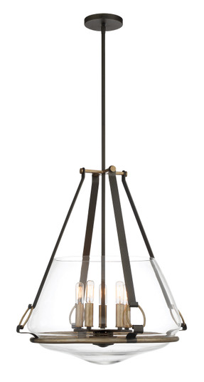 Eden Valley Five Light Pendant/Semi Flush Mount in Smoked Iron W/Aged Gold (7|3905107)