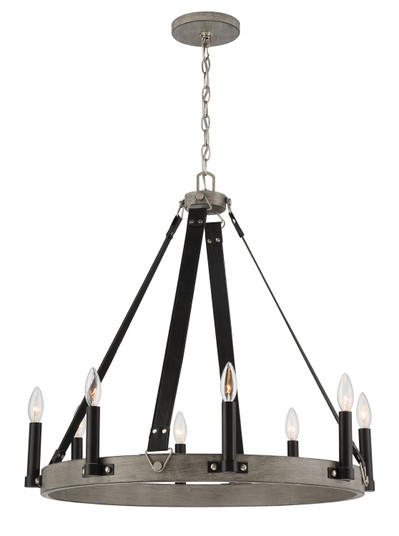 Rawson Ridge Eight Light Chandelier in Aged Silverwood And Coal (7|3878693)