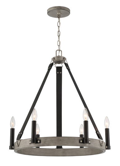 Rawson Ridge Six Light Chandelier in Aged Silverwood And Coal (7|3876693)