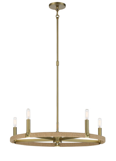 Windward Passage Five Light Chandelier in Soft Brass (7|3865695)
