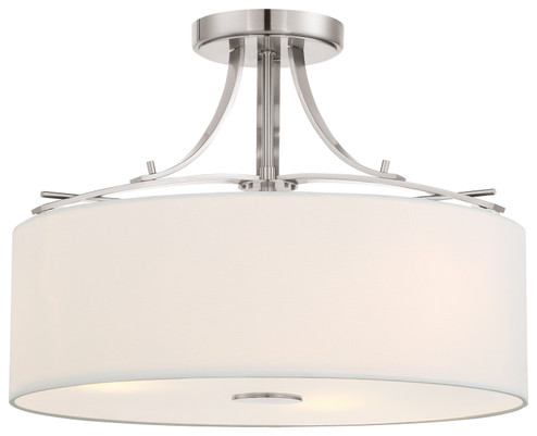 Poleis Three Light Semi Flush Mount in Brushed Nickel (7|330784)