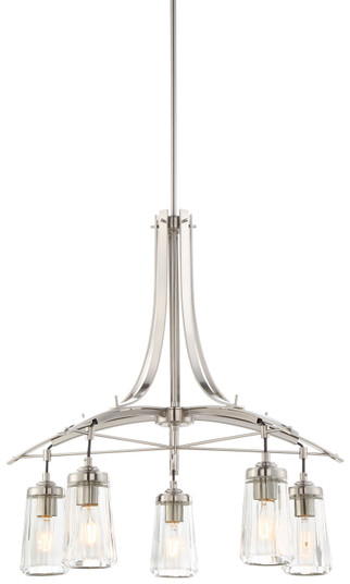 Poleis Five Light Chandelier in Brushed Nickel (7|330584)