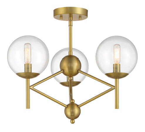 Auresa Three Light Semi Flush Mount in Soft Brass (7|2799695)