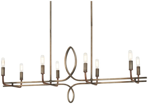 Yorkville Eight Light Island Pendant in Aged Darkwood With Silver Pati (7|2698115)