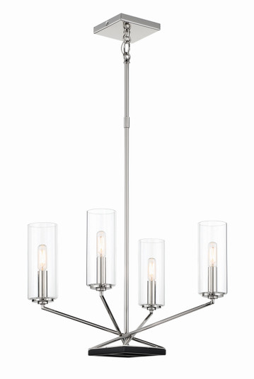 Highland Crossing Four Light Chandelier in Polished Nickel w/Coal (7|2494572)