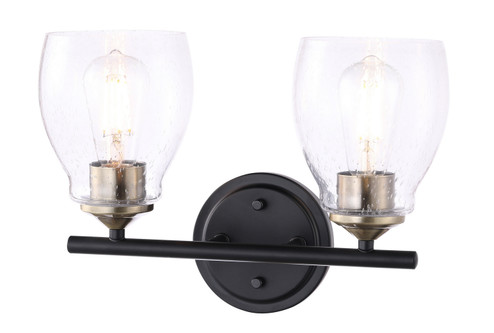 Winsley Two Light Wall Sconce in Coal And Stained Brass (7|2432878)