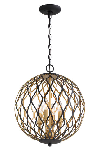 Gilded Glam Four Light Pendant in Sand Coal w/Painted And Plated Honey Gold (7|2404680)
