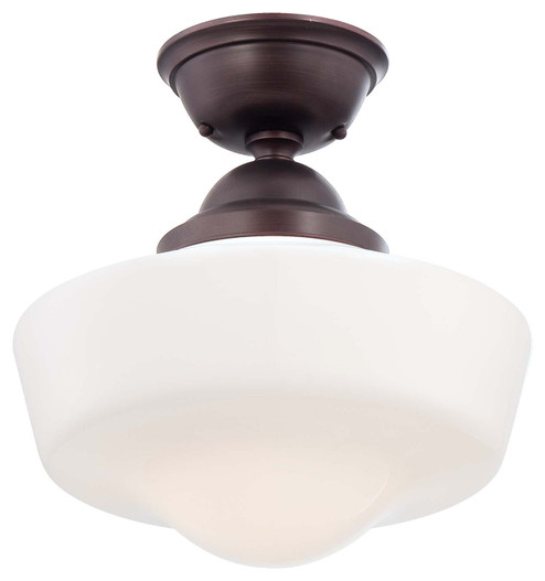 One Light Semi Flush Mount in Brushed Bronze (7|2257576)