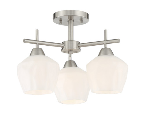 Camrin Three Light Semi Flush / Chandelier in Brushed Nickel (7|217284)