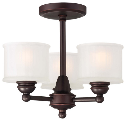 1730 Series Three Light Semi Flush Mount in Lathan Bronze (7|1738167)