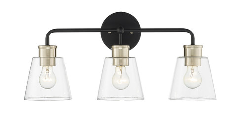 Cameron Three Light Vanity in Matte Black/Modern Gold (59|9133MBMG)