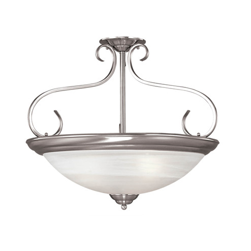 Three Light Semi-Flush Mount in Satin Nickel (59|9033SN)