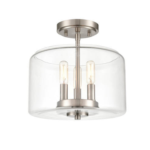 Asheville Three Light Semi-Flush Mount in Satin NIckel (59|6923SN)