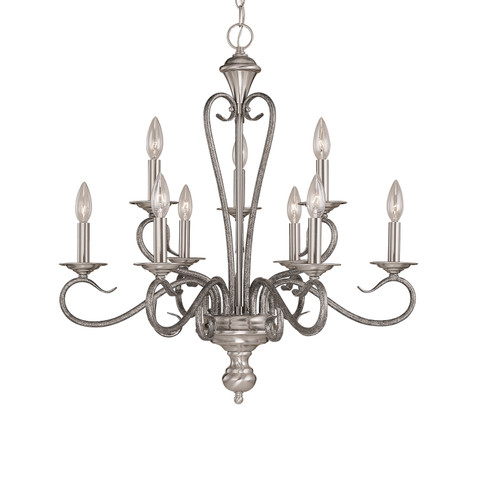 Devonshire Nine Light Chandelier in Satin Nickel/Silvermist (59|519SNSM)