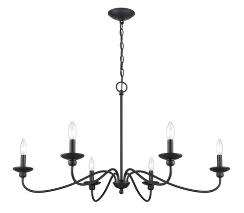 Delvona Six Light Chandelier in Matte Black (59|4386MB)