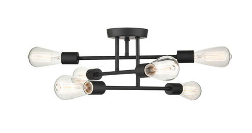 Decco Six Light Semi-Flush Mount in Matte Black (59|4256MB)