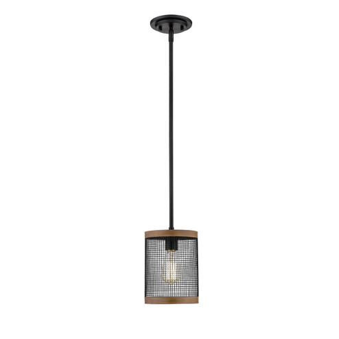 Mesa One Light Mini Pendant in Matte Black/Wood Grain (59|3521MBWG)