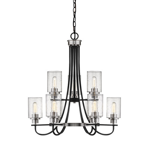 Clifton Nine Light Chandelier in Matte Black/Brushed Nickel (59|3509MBBN)