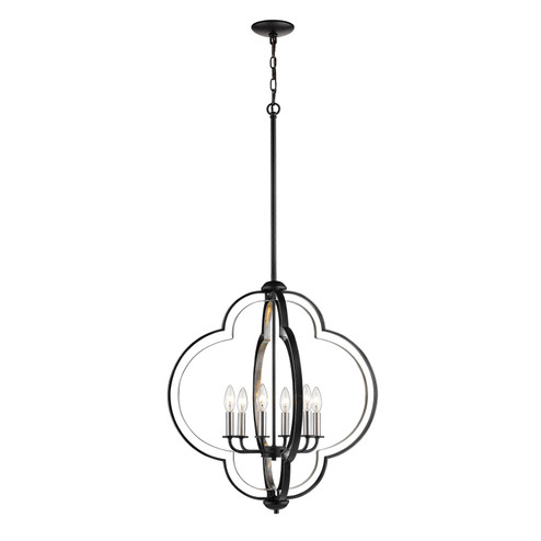 Six Light Pendant in Matte Black/Brushed Nickel (59|3476MBBN)