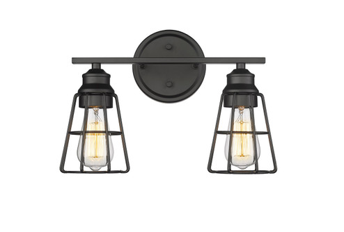 Two Light Vanity in Matte Black (59|3382MB)