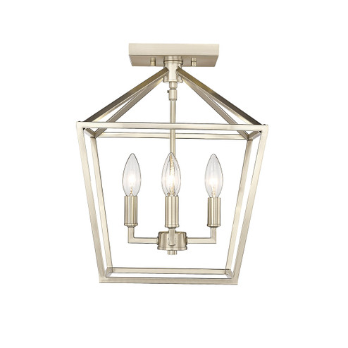 Corona Four Light Semi Flush Mount in Modern Gold (59|3334MG)