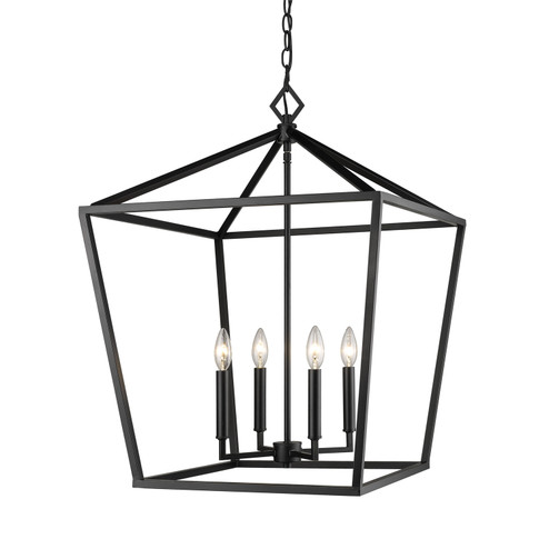 Corona Four Light Pendant in Matte Black (59|3254MB)
