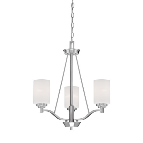 Durham Three Light Chandelier in Satin Nickel (59|3153SN)